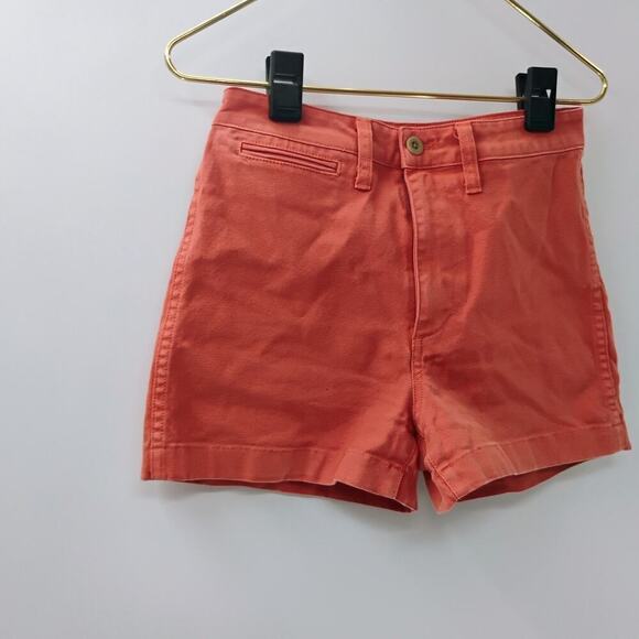 Madewell Camp Shorts Elasticized Waist Orange Size 26 AJ524 3” Inseam - Picture 4 of 11